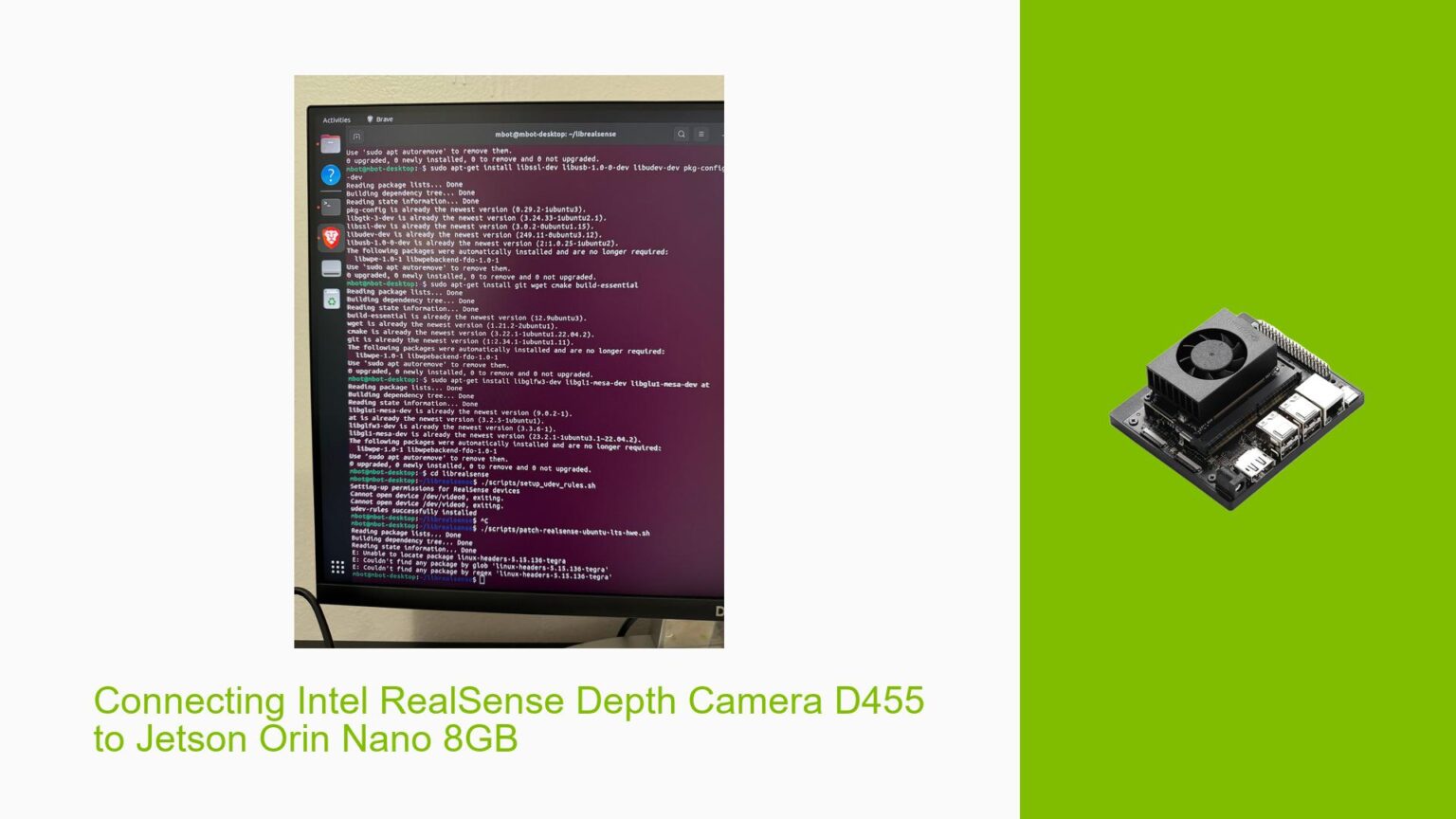 Connecting Intel RealSense Depth Camera D455 to Jetson Orin Nano 8GB ...