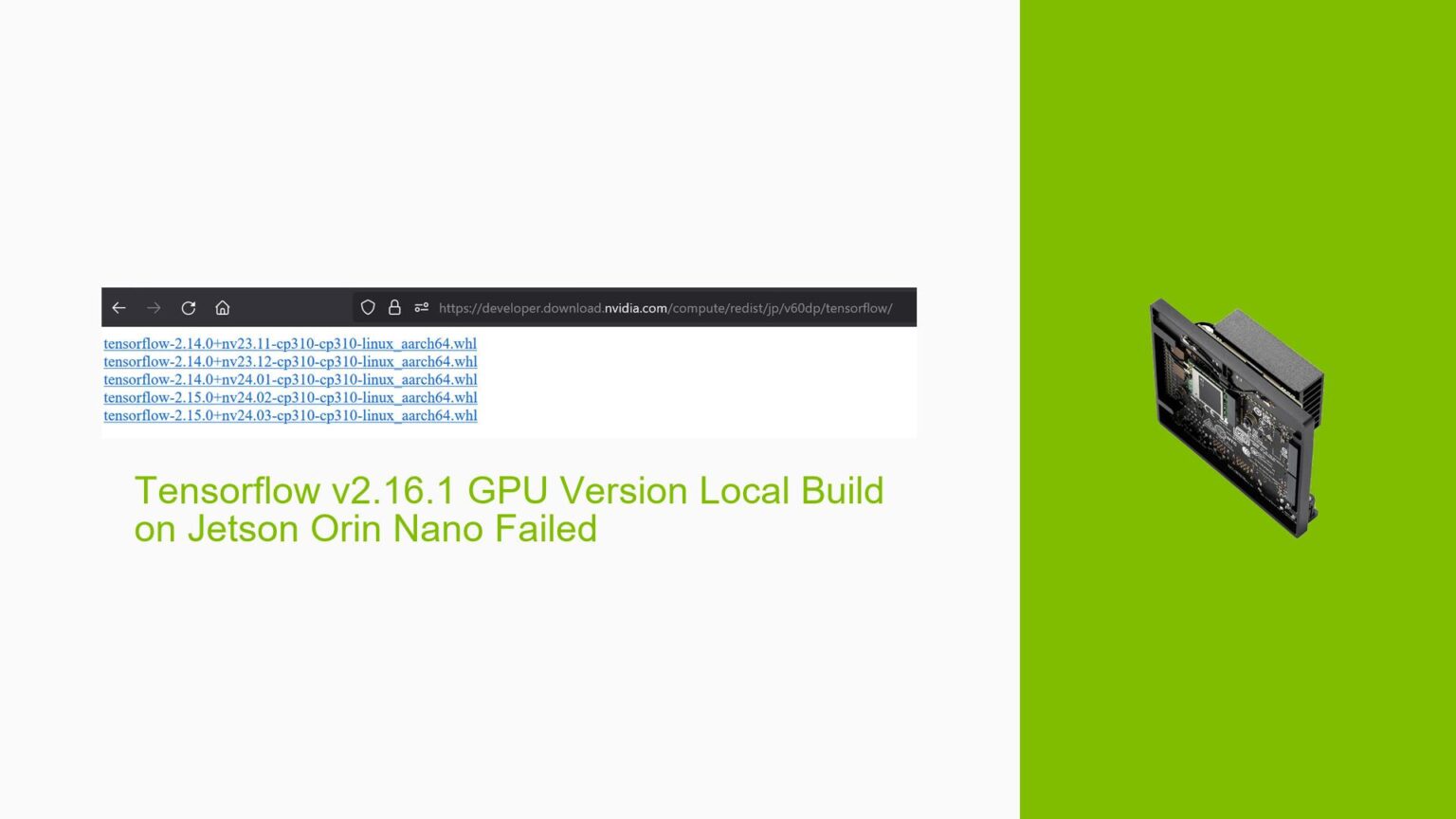 Tensorflow v2.16.1 GPU Version Local Build on Jetson Orin Nano Failed ...
